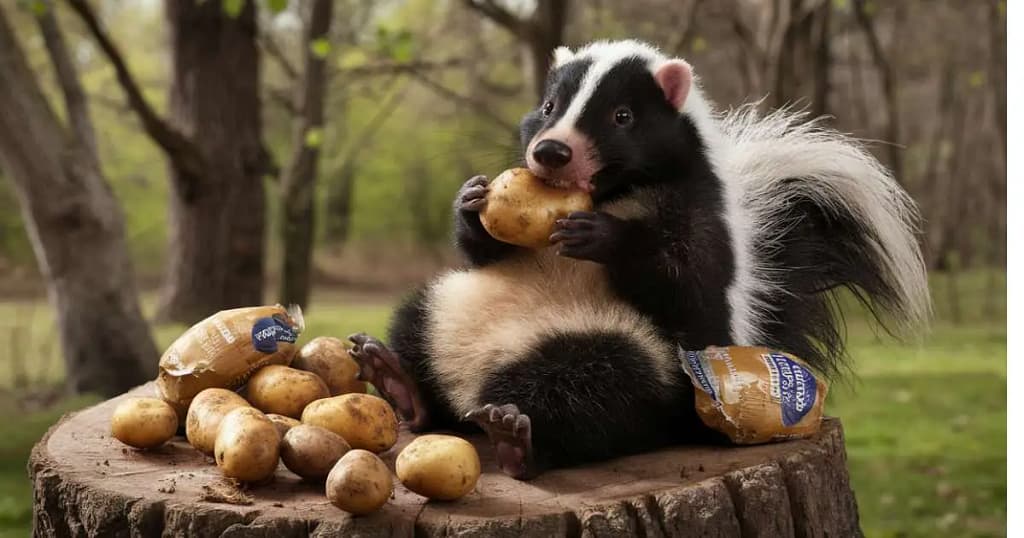 Potatoes In The Wild A Skunk's Interest