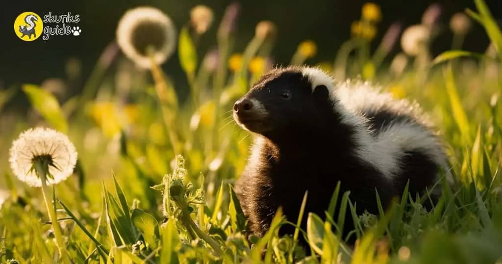 Conservation And Protection Skunk in Summer