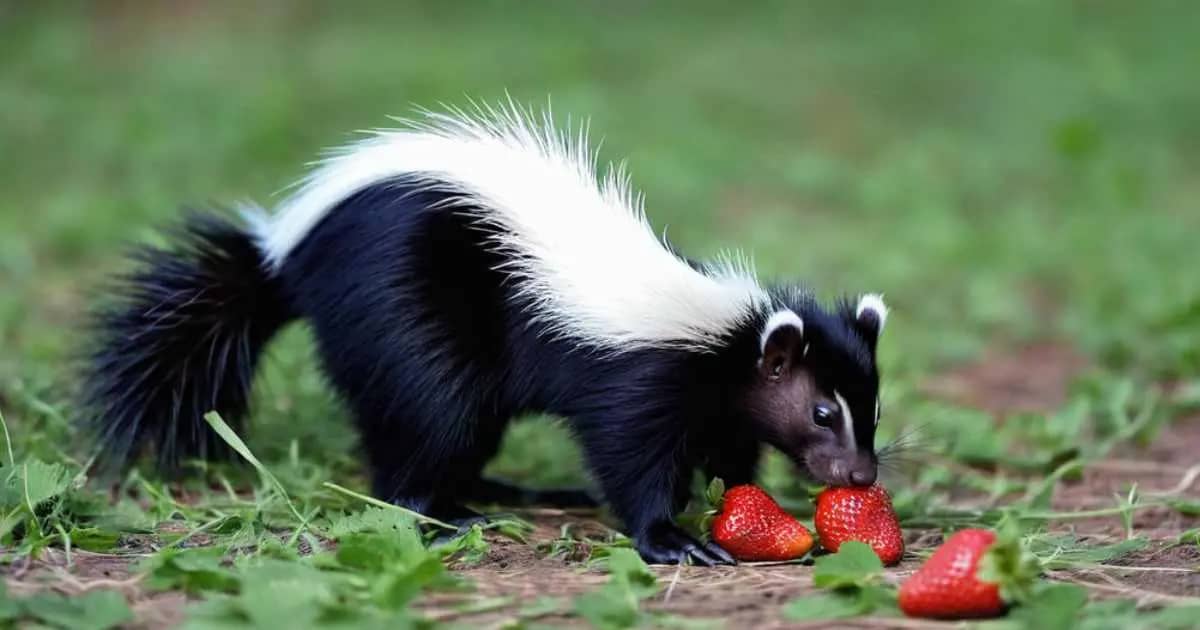 Skunks Eat Strawberries